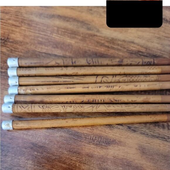 Vintage Chinese Bamboo Chopsticks with Metal Tips 6pcs - Picture 2 of 4